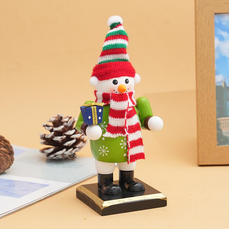 Christmas Wooden Nutcracker Soldier Figurine Vintage Xmas Window Display Home Desktop Ornament Holiday Decor Craft Xmas Gift