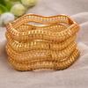 African Gold Color Shiny Bangles for Women Girls Dubai Circle  Bride Wedding Bracelet Ethiopian Jewelry