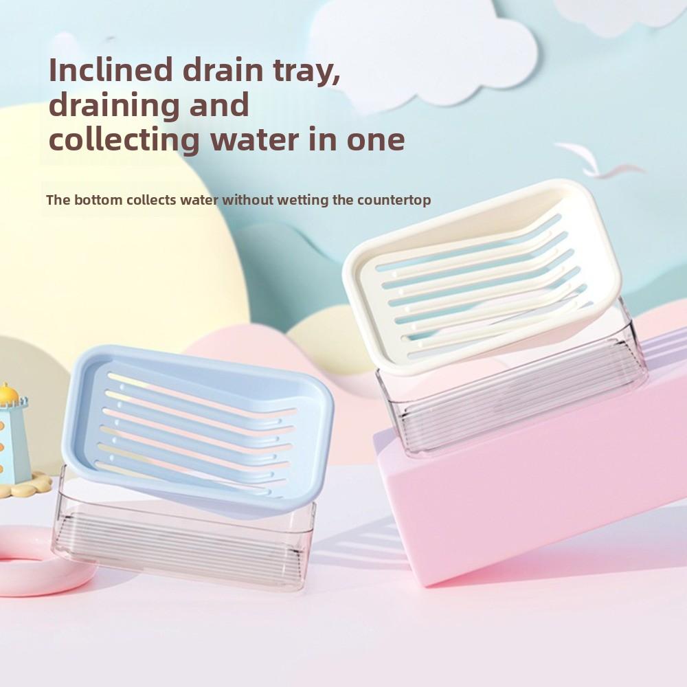 Convenient Double-Layer Soap Box Slanted Drainage Waterproof Soap Case Thickened Plastic Soap Dish Bathroom