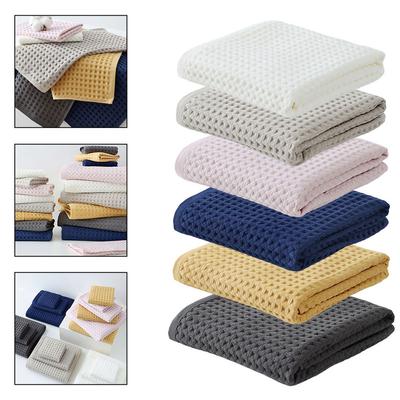 Waffelpiqué Badetuch-Set 100 % Baumwolle Weiche Saugfähige Handtücher für Zuhause