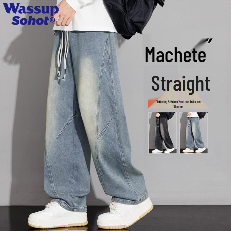 Wassup Sohot Men s Relaxed Straight Fit Jeans 5XL