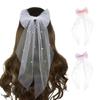 Hochzeitsschleier Haarspange Brautschleier Doppellagiger Schleier mit Schleife Braut Kopfschmuck