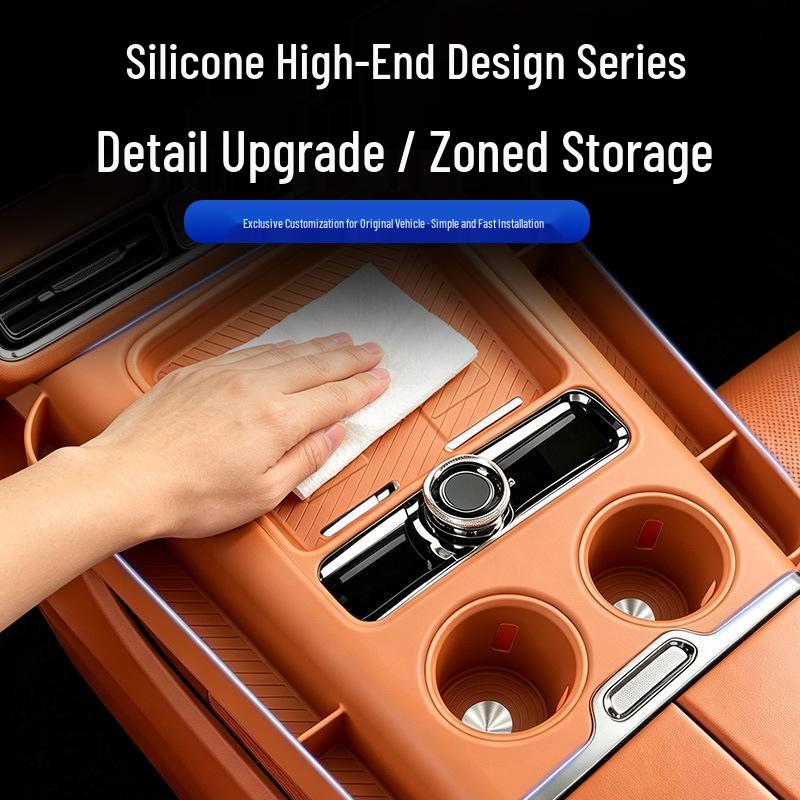 Zhiji V9 Wireless Charging Silicone Pad with Anti-Slip Pouch for Center Console Interior Decoration