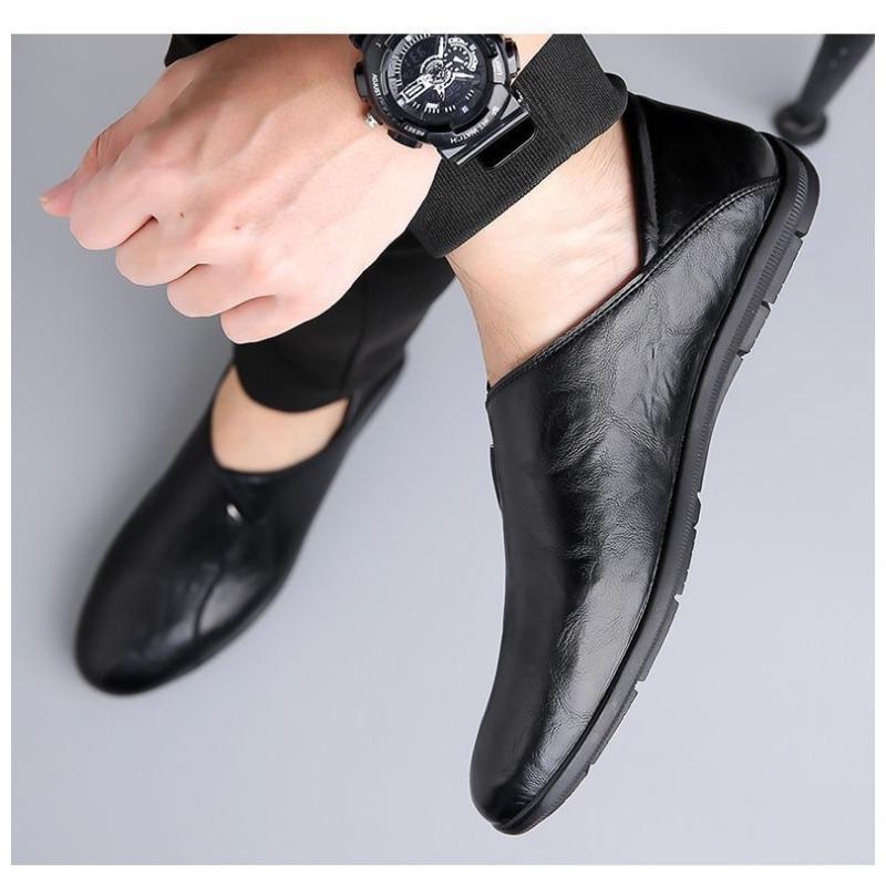 Men Breathable Casual Slip On Soft Sole Solid Color Business Daily Loafers