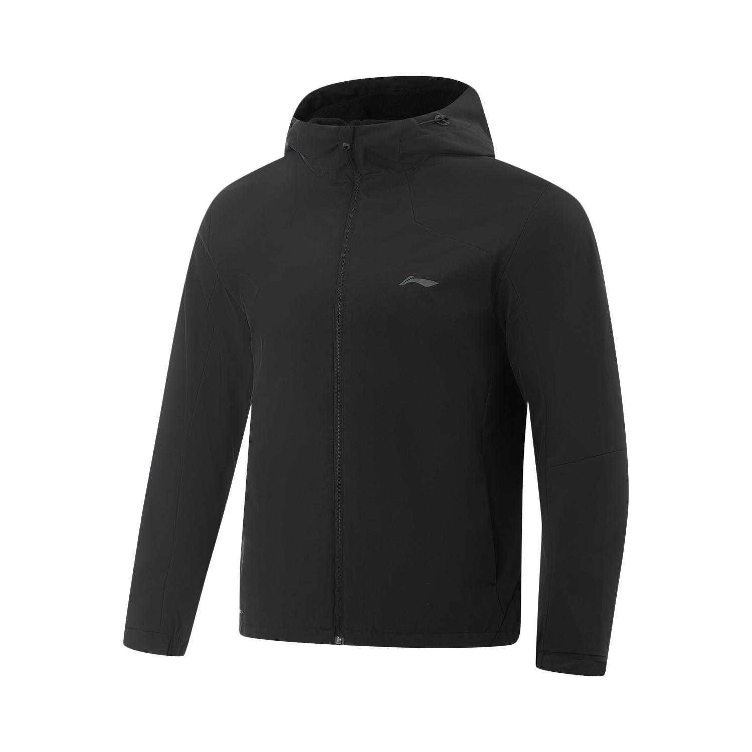 Li Ning Fitness Series Fleece Lined Thermal Windproof Water Repellent 3D Effect Hooded Athleisure Trench Coat Men s AFDVG61-1 3XL