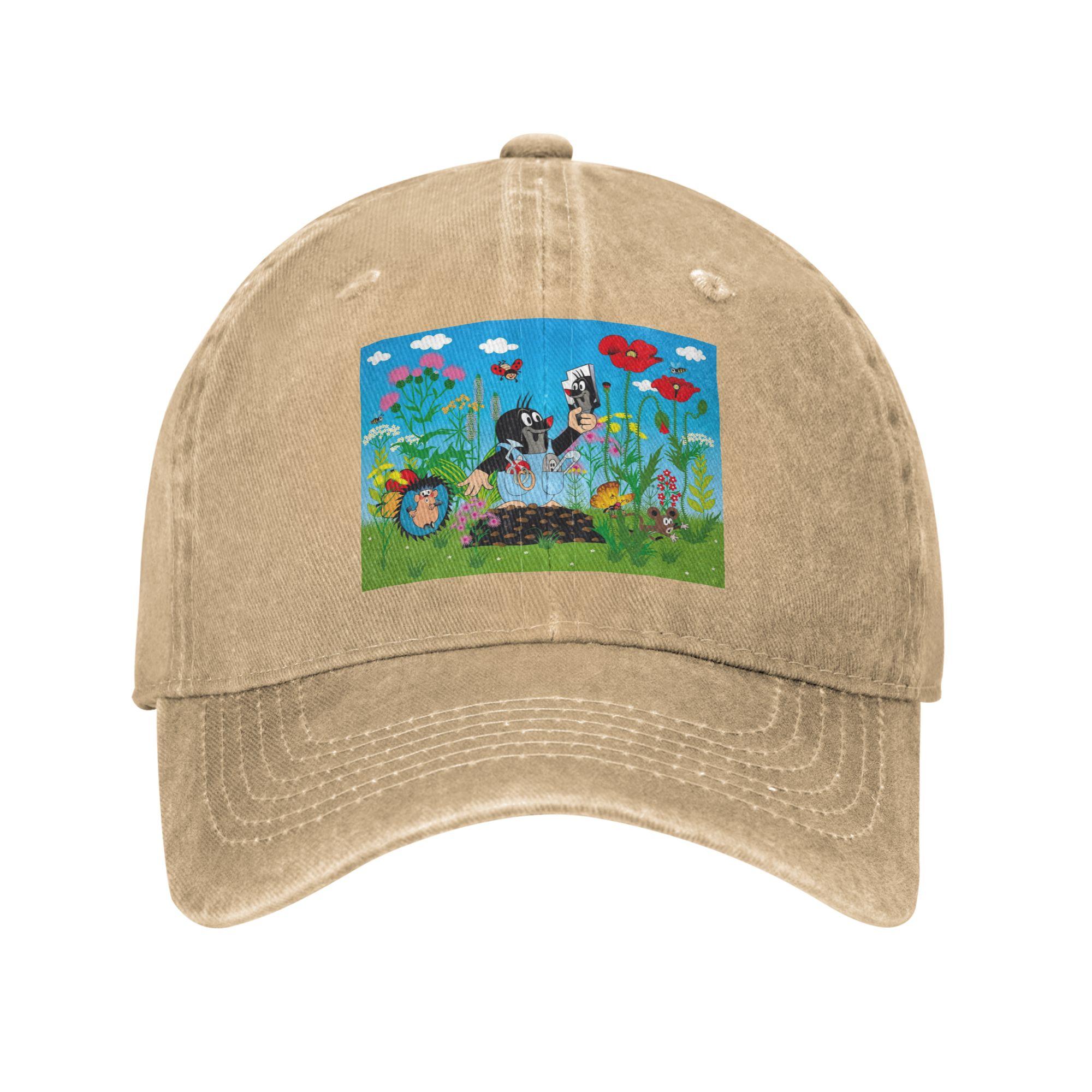 

Mole Happy Krtek Denim Cap Casual Baseball Caps Adjustable Hat Summer Unisex Baseball Hats One Size