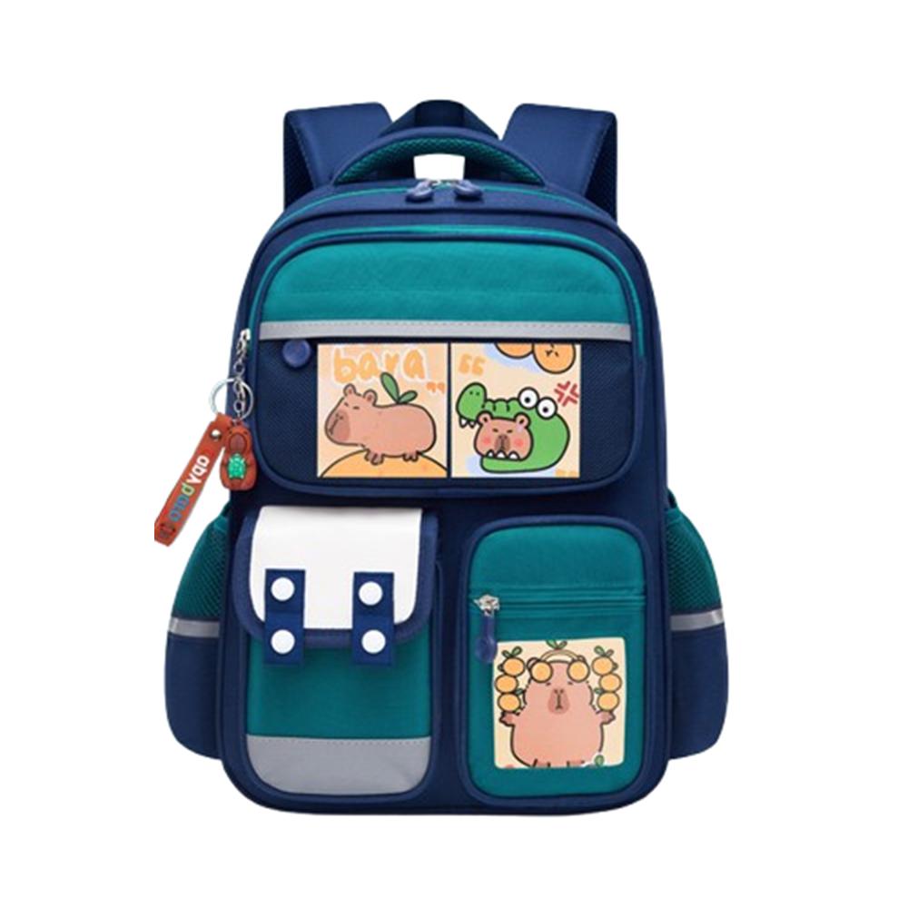 

Рюкзак Капібари з кількома відділеннями Водонепроникна студентська сумка Капібари Мультяшна тварина Шкільна сумка Дитяча 39*29*15cm зелений