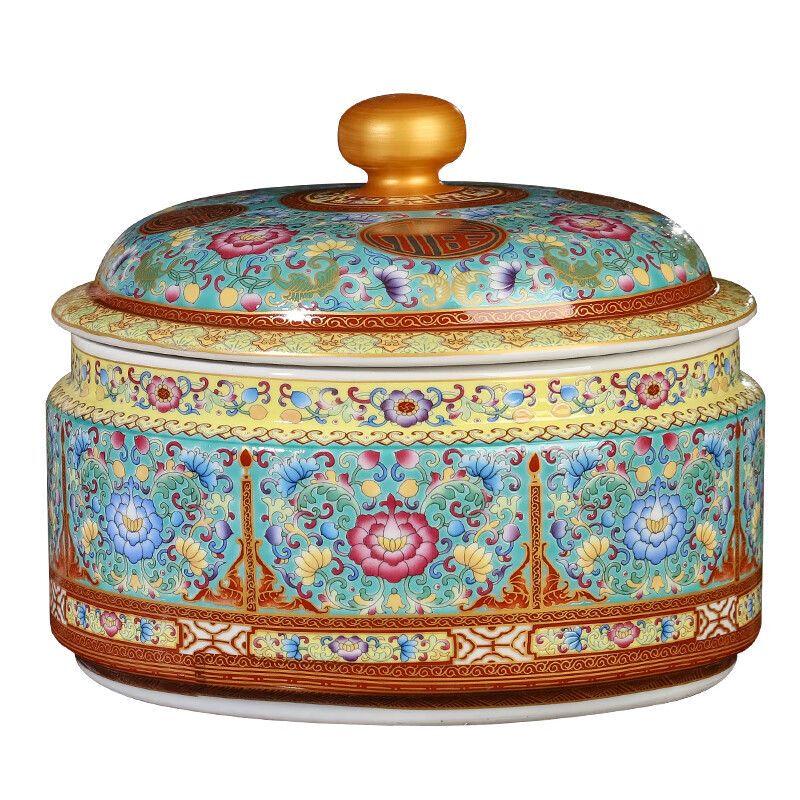 Jingdezhen Ceramic Enamel Tea Caddy