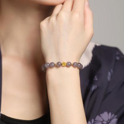 Glass Bead Lotus Lotus Pod Bracelet Women's Niche Light Luxury High-end Bracelet Fashion Versatile Simple Jewelry
