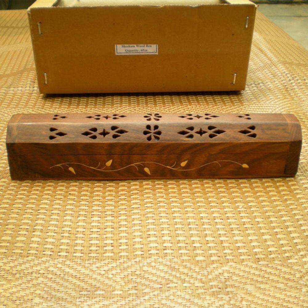 Έργο Τέχνης από Έβενο με Πυρίμαχη Βάση Διάτρητο Θυμιατήρι Ξύλινη Θήκη για Λιβάνι Κουτί Λιβανιού Θυμιατήρι