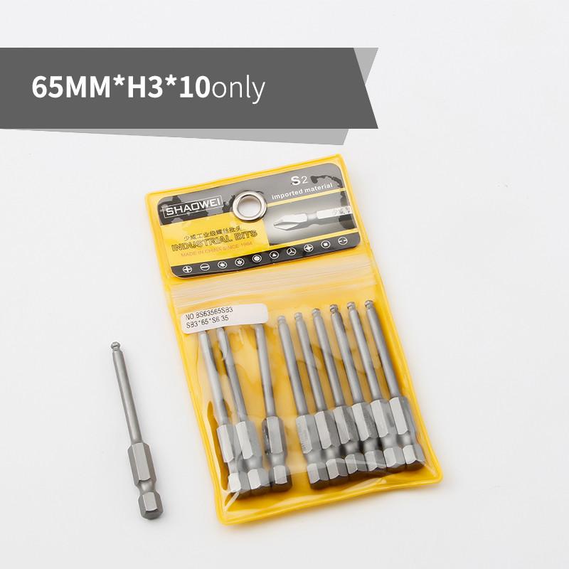 65mm H2-H8 Kuleende Sekskantbits for Skrutrekker 1/4" Sekskantskaft Bitsett Magnetisk Skrutrekkerbitsett