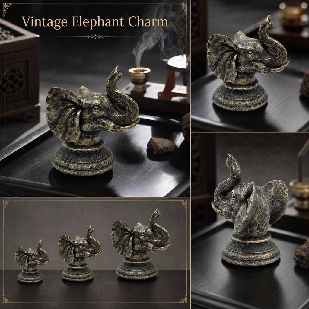 Vintage Sculpture Home Decor - Creative Resin Animal Figurine for Shelf Bar Entryway