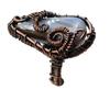 Banded Agate Natural Gemstone Copper Wire Ring US Size-6.75 A 565