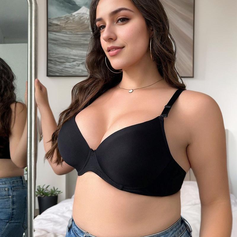 European and American Leopard Print Big Breasts with Underwire Bra Sexy Push-up Large Size Underwear