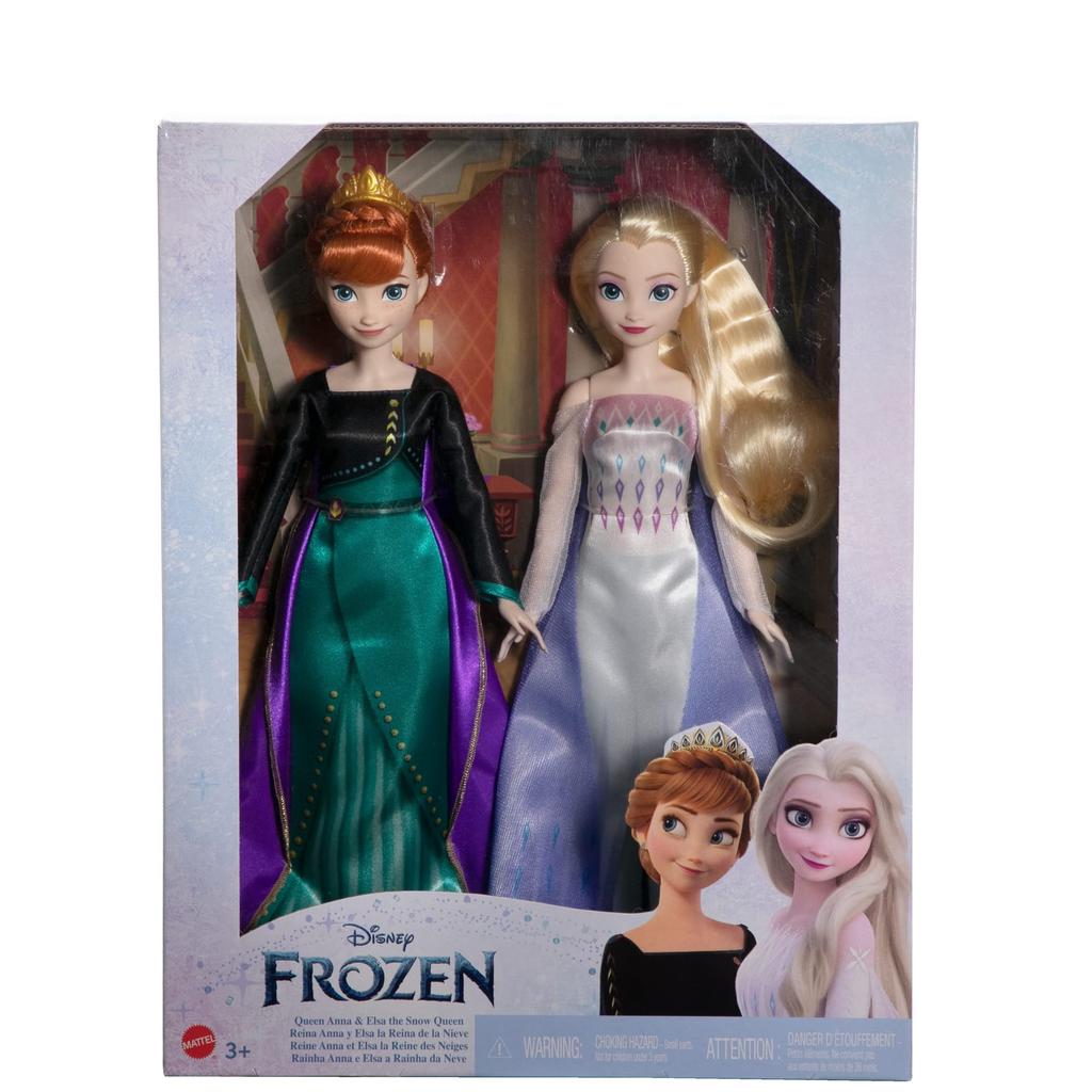 Mattel Disney Frozen Anna/Elsa (2-Doll Set) [Dress-Up Doll] [Ages 3 and Up] HMK51