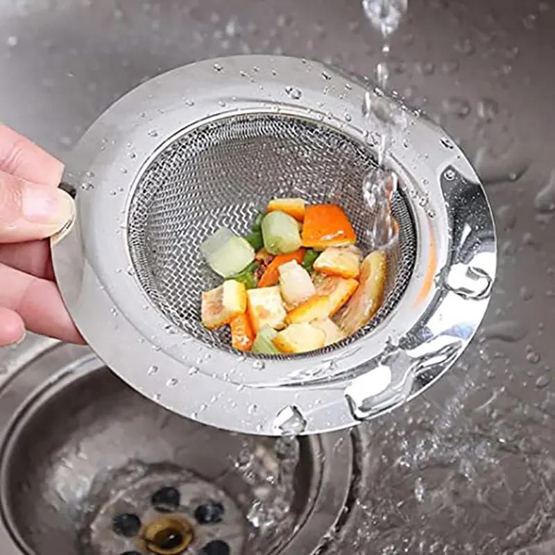 1PC Kitchen Sink Strainer Stainless Steel Filter Mesh Removable Kitchen Sink Drain Strainer Bathroom Laundry Hair Catche Stopper