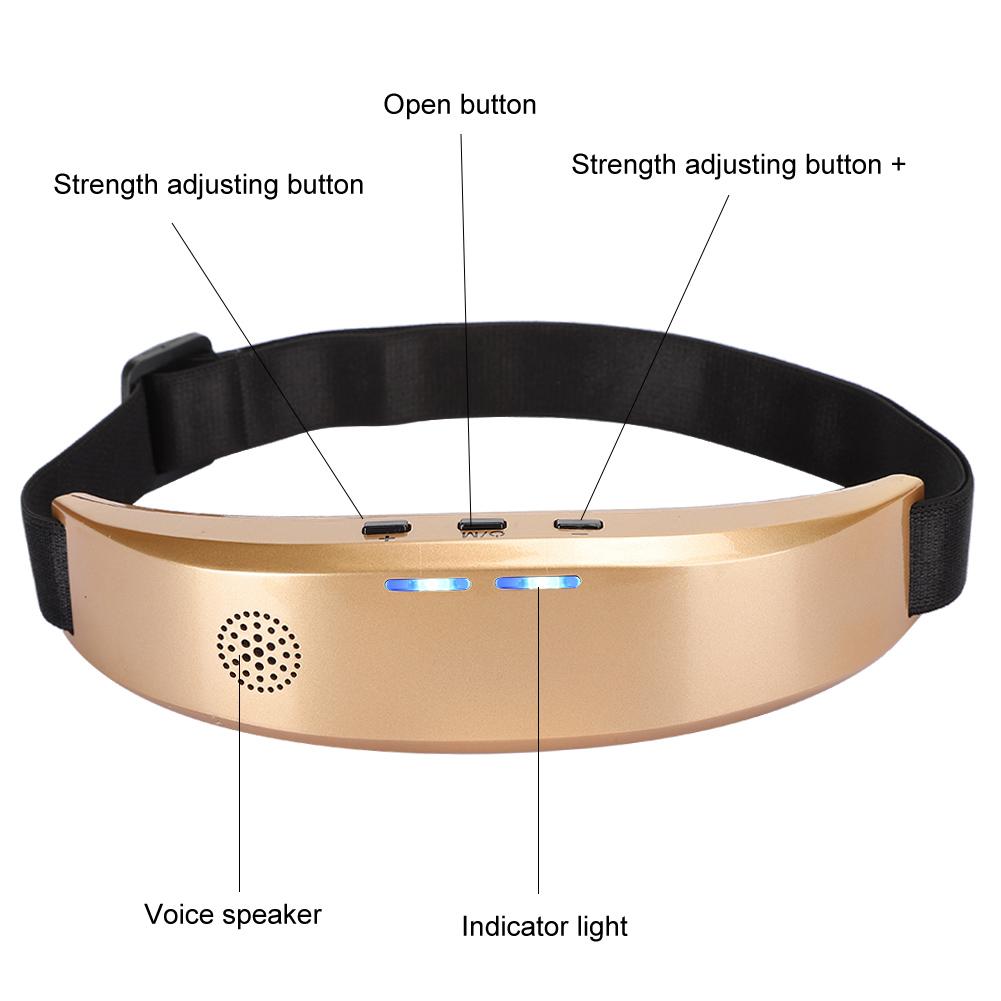 Multi Functional Head Massager Voice Prompt Low Frequency Pulse Insomnia Improvement Machine(Voice Heating Red )