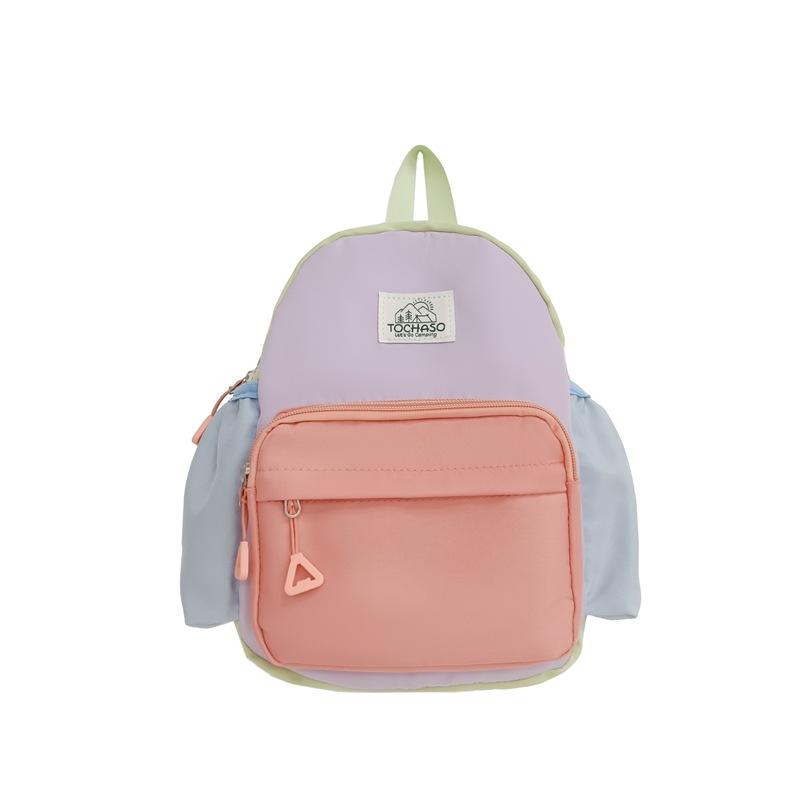 

Double-shoulder Bag, Trendy Color Contrast, Kindergarten, Primary School Student Backpack, Children s Bag розовый