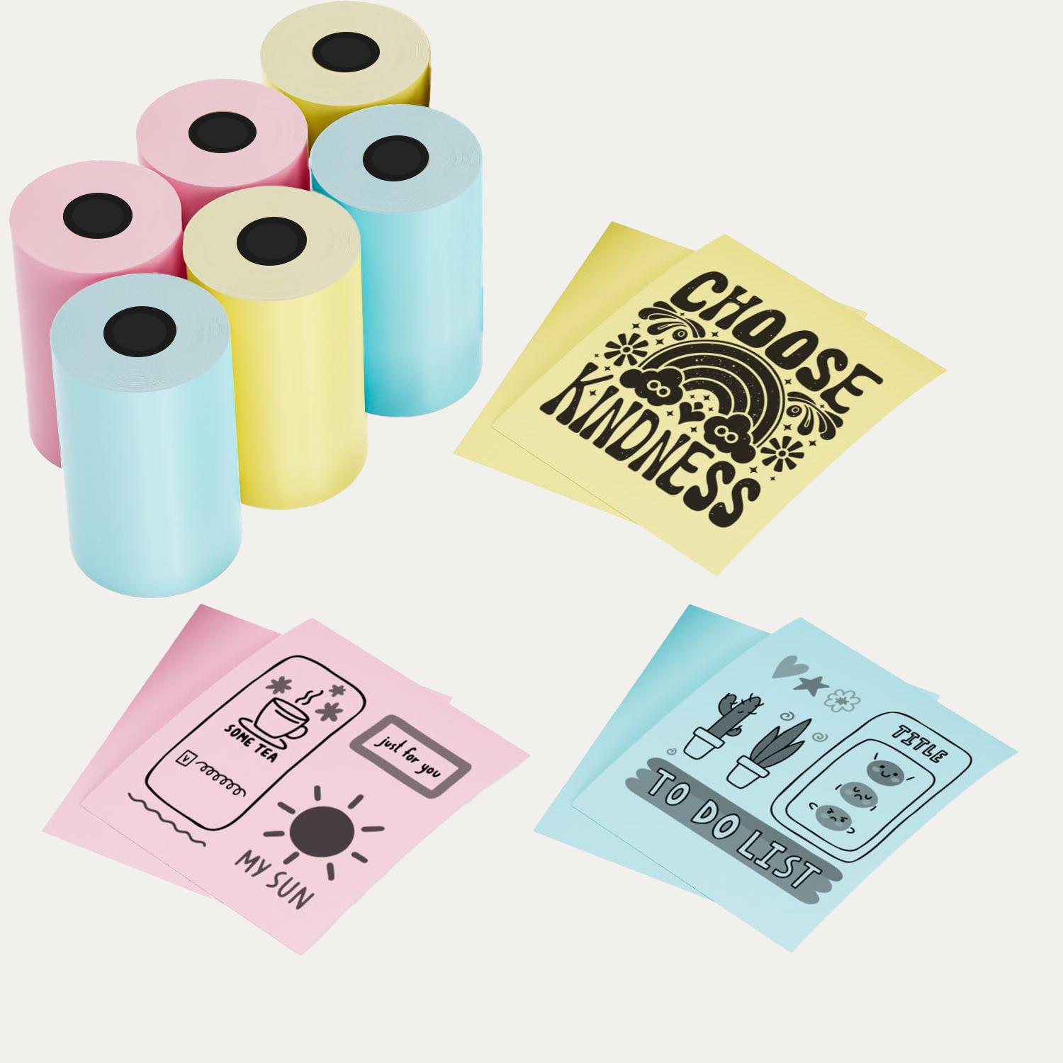 

2 1/4 x 50 Color Thermal Paper, 57mm Receipt Paper, BPA Free Fits All 57/58mm Mini Thermal POS Printer, Square Terminal Credit Card Machines 3Rolls-Blue/Pink/Yellow arylide жовтий колір