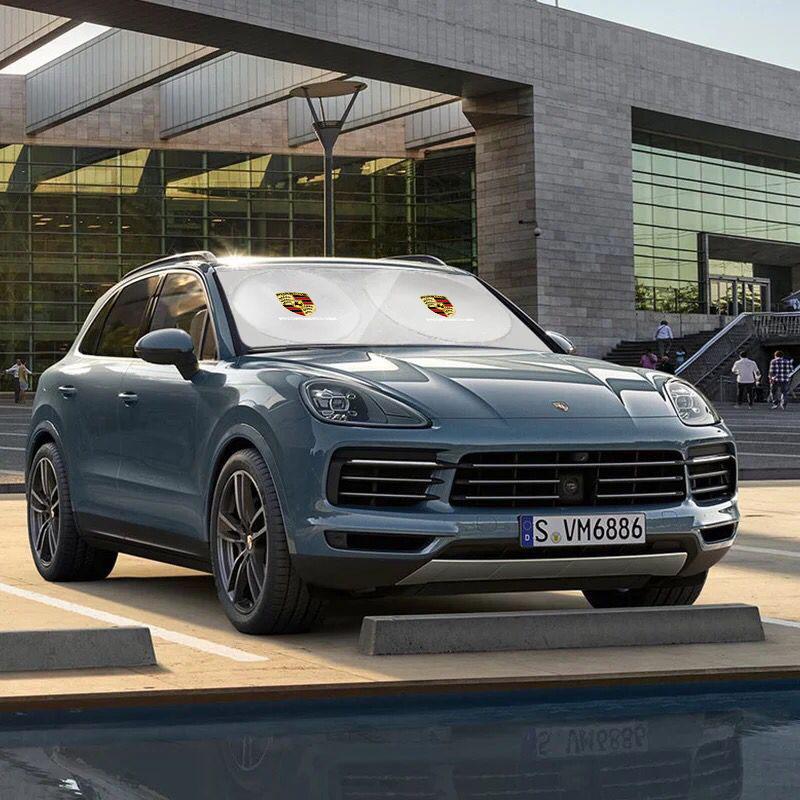 Capa Protetora Solar Dobrável para Para-brisa de Carro Protetor Solar de Janela Para Porsche Cayenne Panamera Macan 911 718 Taycan Boxster Cayman 918