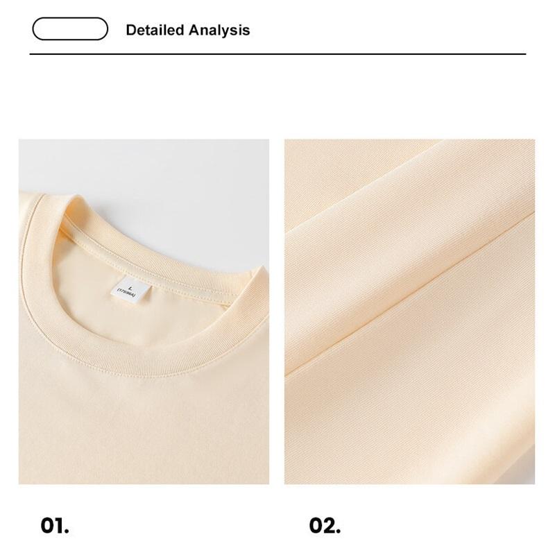 Summer New Regular Fit Cool Feeling 210gsm Sorona Fabric T-shirts Men Breathable Comfortable Top Casual Loose Hip Hop Streetwear