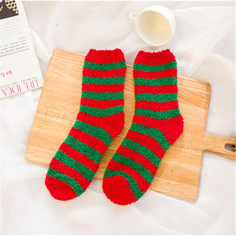 Christmas Women's Socks Coral Fleece Floor Cute Socks Winter Warm Fluffy Floor Socks Xmas Gifts