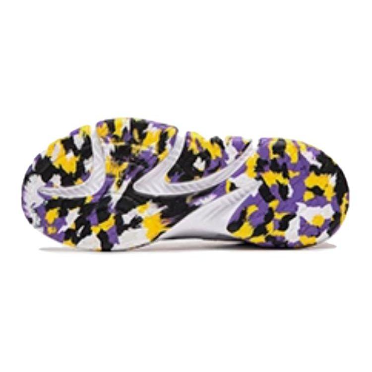Li Ning Kids Comfortable Non-Slip Wear-Resistant Rebound Basketball Shoes Kids Sneakers White Purple Black YKBU050-3