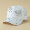 New point diamond butterfly cap, versatile color casual sunshade sunscreen cap, trendy baseball cap