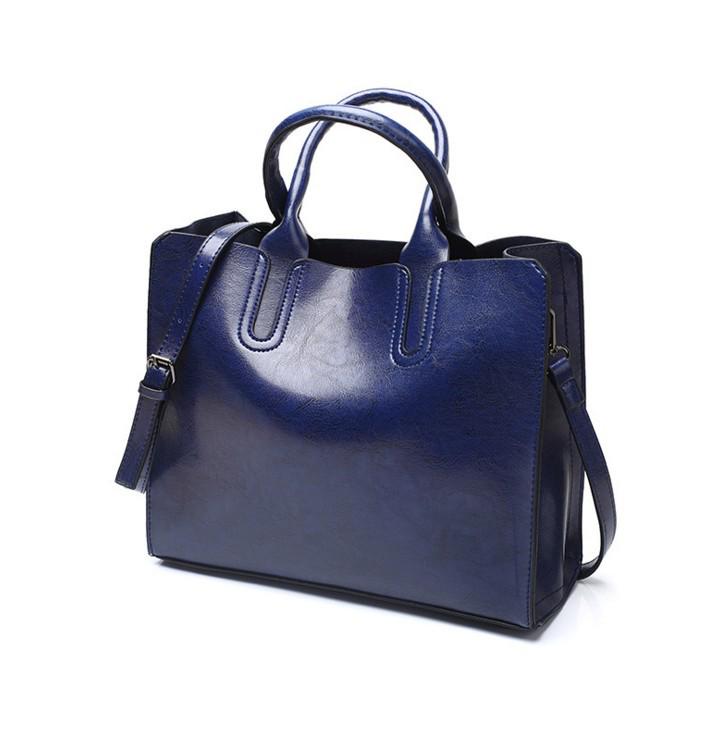 2024 New European & American Fashion Women's Oil Leather Handbag - Simple Versatile Shoulder & Crossbody Bag