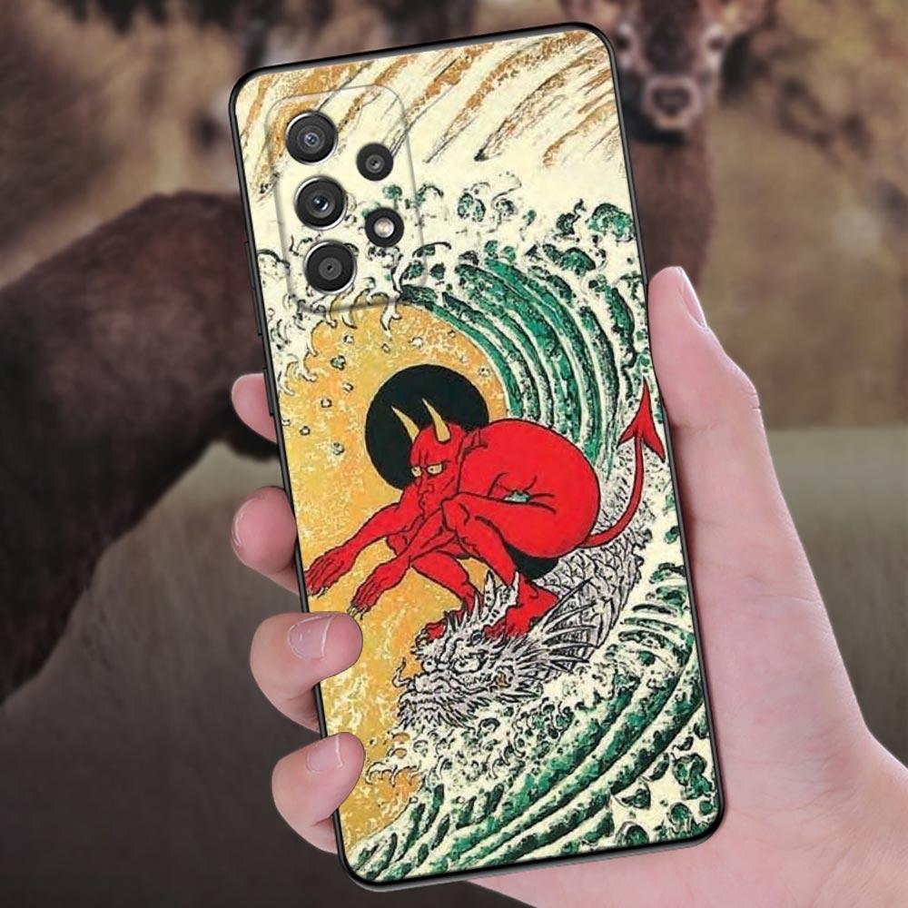 Japanese Wave Dragon Anime Phone Case For Samsung Galaxy A57 A56 A37 A55 A36 A26 A54 A52 A35 A34 A25 A17 A16 A15 A07 Soft Cover