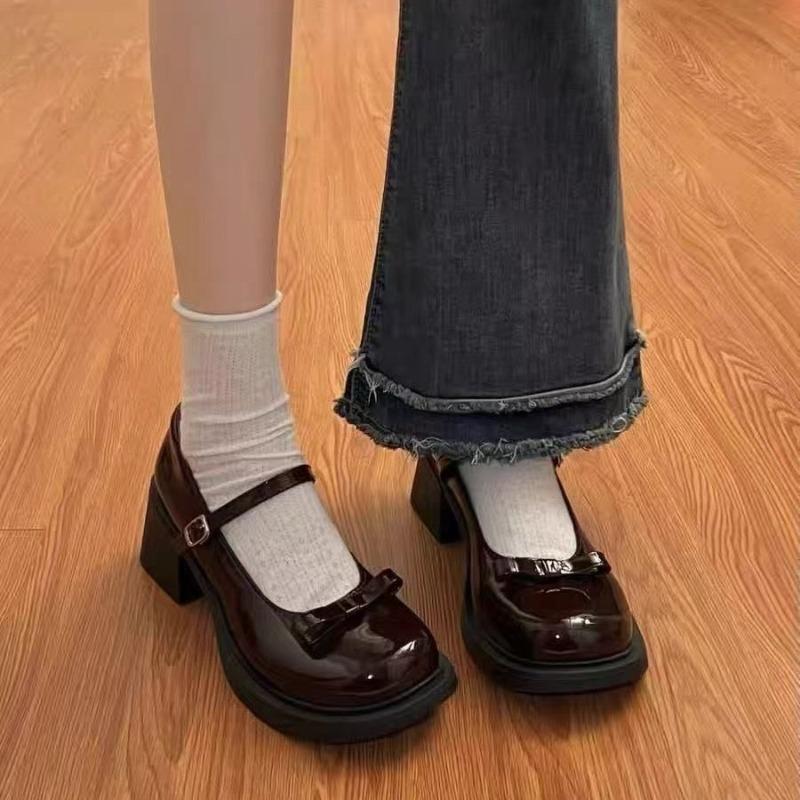 Round Head Versatile College Style Skirt Summer New Small Leather Shoes Women's Mary Jane Shoes