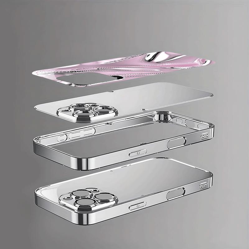 Purple water ripple pattern electroplated glass phone case, suitable for Samsung S26/S25/S24/S23/S22/S21/S20 and other models.