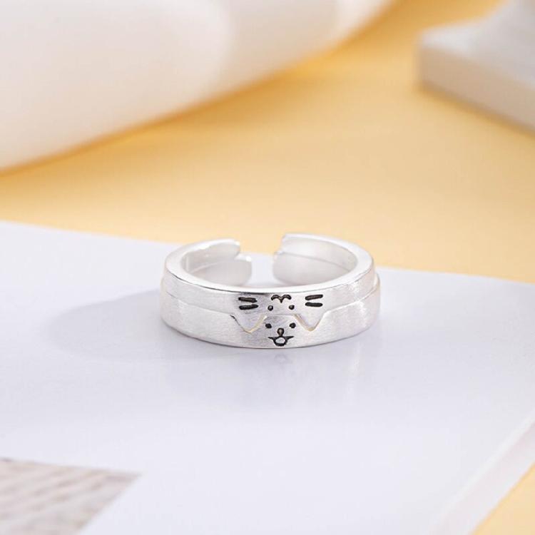 Fashionable Finger Rings Adornment Elegant Dog and Cat Shaped Rings for Couple