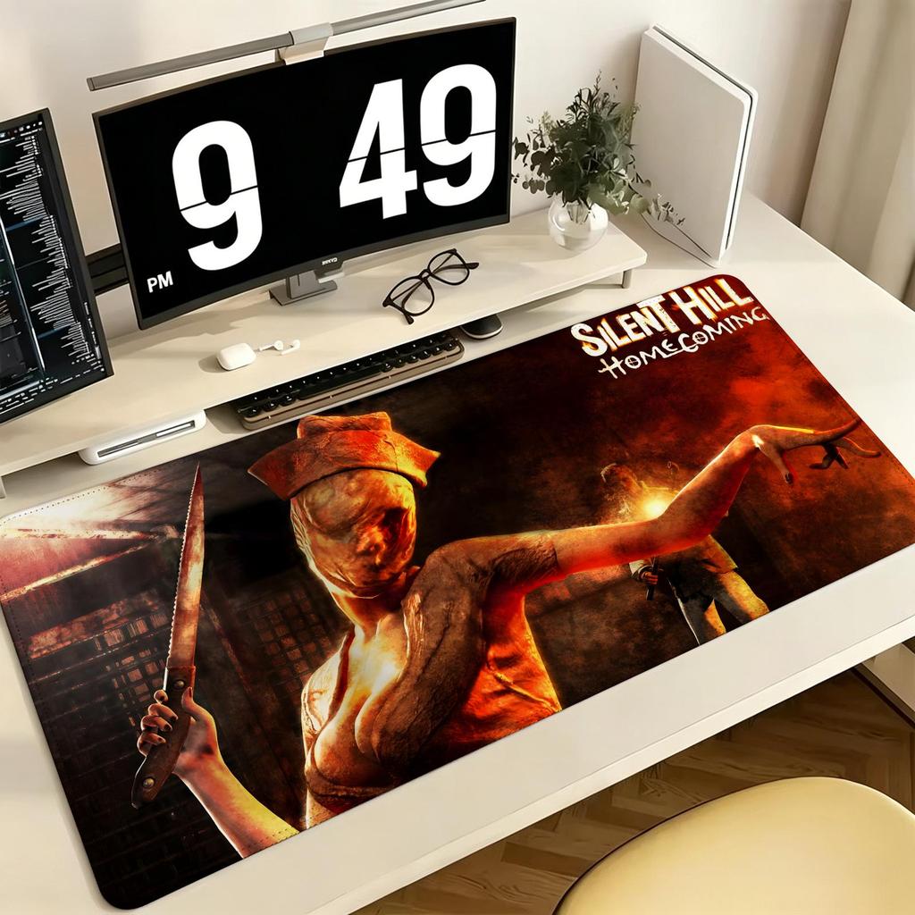 Mauspad Pro ESports XXL Gaming-Mauspad Extra Groß Rutschfest Genähte Kante Tastatur Laptop Schreibtischmatte Für PC-Gamer Silent Hill