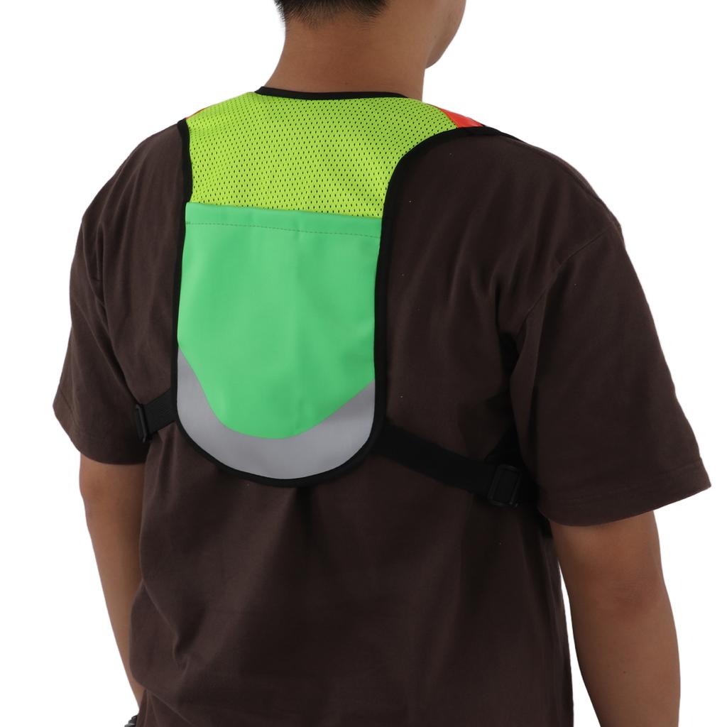 Elastic Multifunction Reflective Vest for Night Riding Sports Breathable Reflective WaistcoatGreen