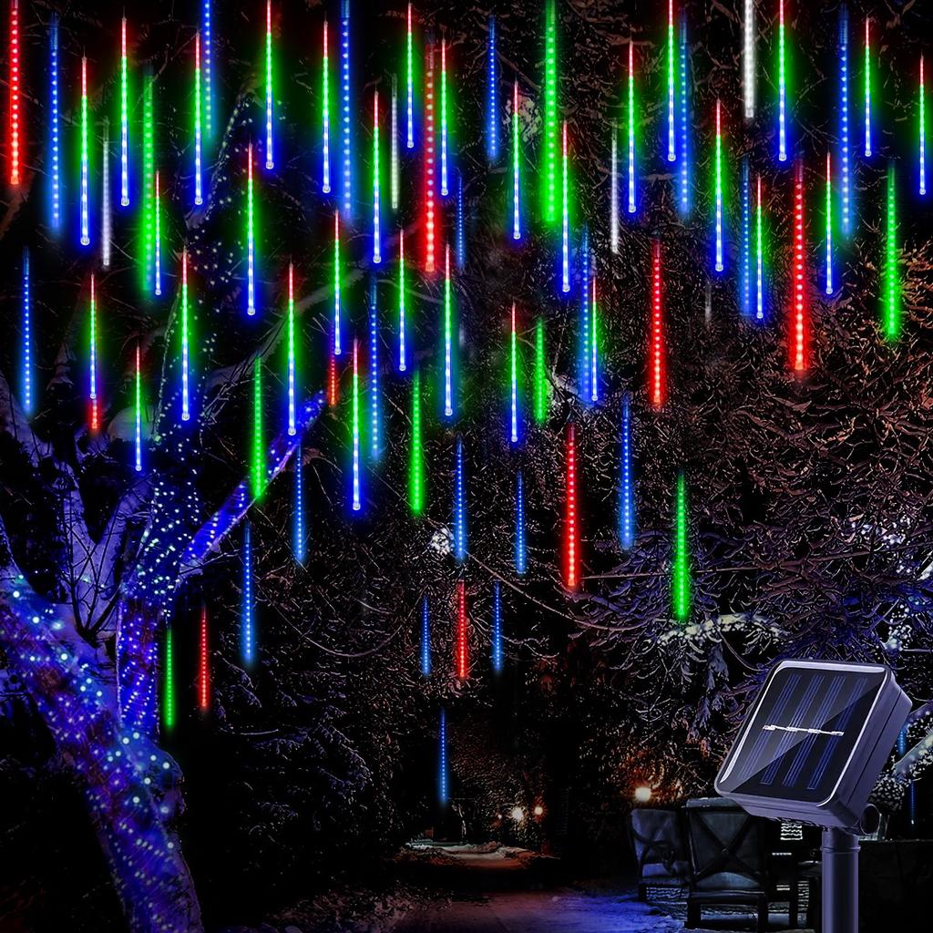 Solar LED Meteor Shower Rain Lights Falling Light Waterproof 8Tubes 288LED Fairy Lights For Xmas Tree Garden Wedding Party Decor