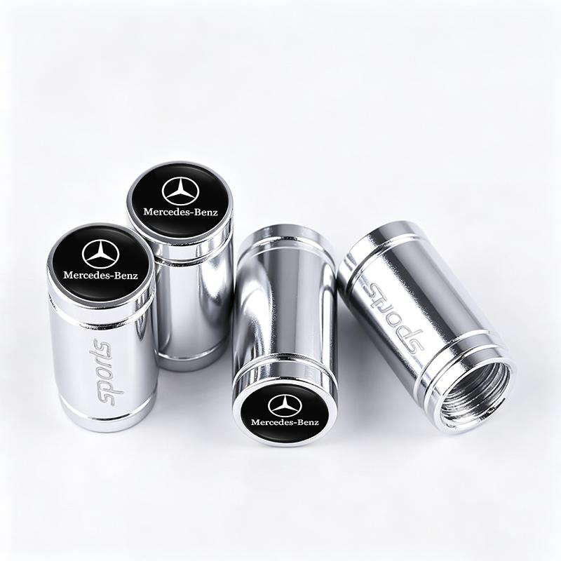 WAM3   4Pcs Car Tire Valve Cover Aluminum Alloy Car Wheel Tire Valve Caps For Mercedes Benz W210 W176 AMG CLS CLE CLA GLA GLB GLS Class