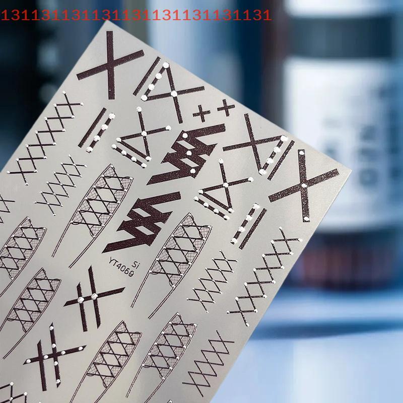 5D Simple Black White Shiny Gold Rivet X Bandage Tie Adhesive Nail Art Stickers Decals Manicure Hot Girl Unique Charms