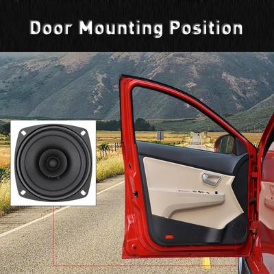 Altoparlante per portiera auto nero, installazione semplice, montaggio a incasso, suono del woofer per bassi