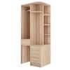 Kleiderschrank 70 × 55 × 175 cm, Mehrere Fachböden, Großer Kleiderstangenbereich, Holzfarbe