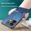 For Xiaomi Redmi Note 13 5G Case Wood Texture Leather Coated TPU Phone Protective Cover