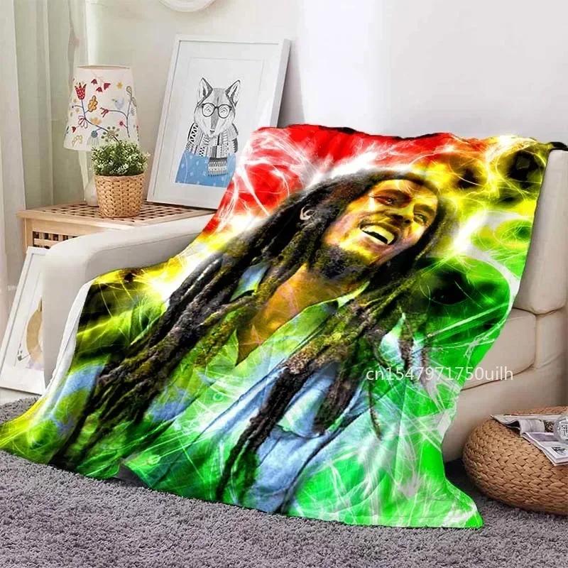 Bob Marley Album Blanket Reggae Music Jamaican Style Soft Flannel Blanket Portable Home Travel Sofa Blanket