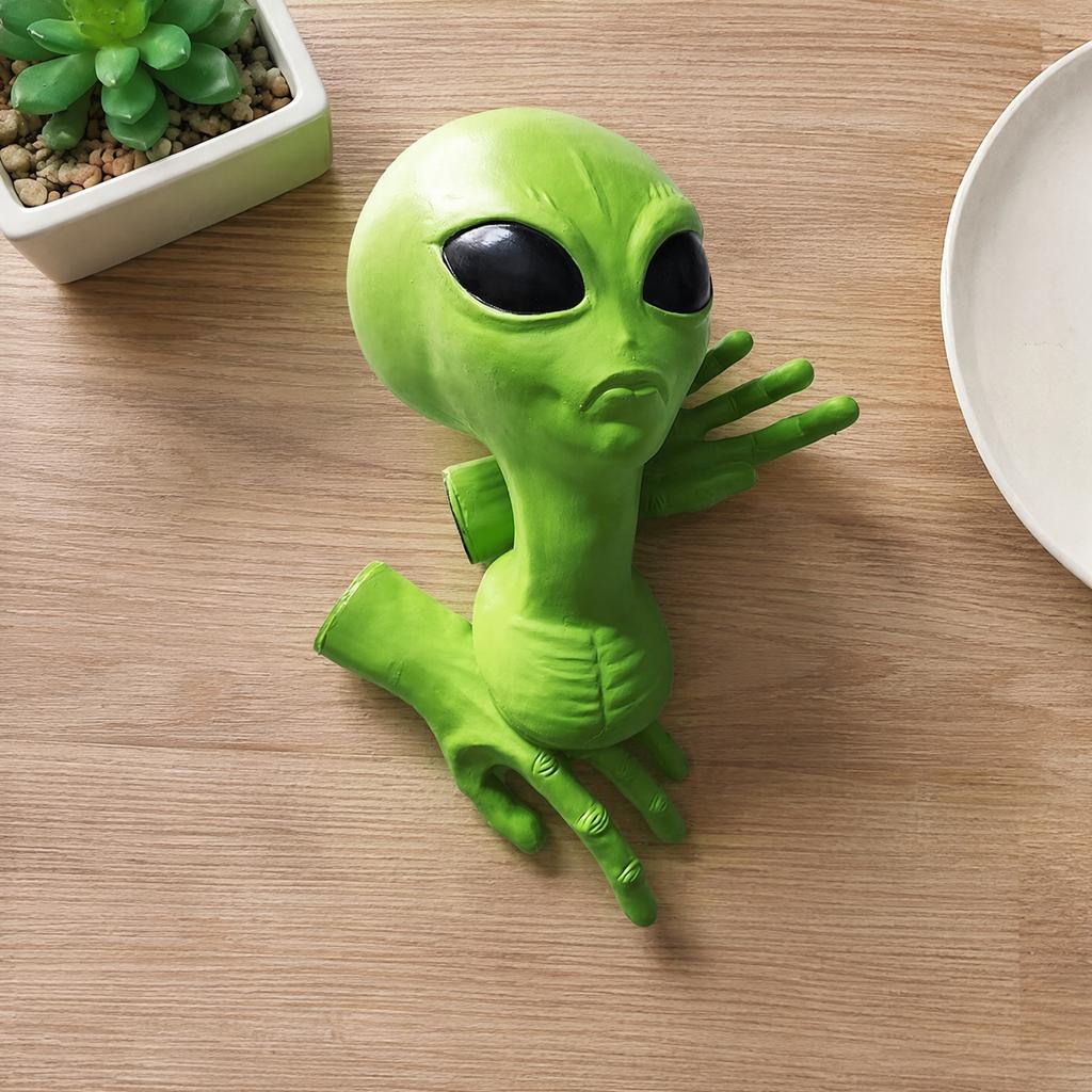 3D Latex Alien Head Hand Funny Green Wall Decor Sci-fi Novelty Hanging Home Party Room Prop
