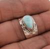 925 Sterling Silver Larimar Gemstone Ring Solid Stone Fashion Statement Ring for Womens Gift idea Gemstone Jewelry 6.1 Gms Approx