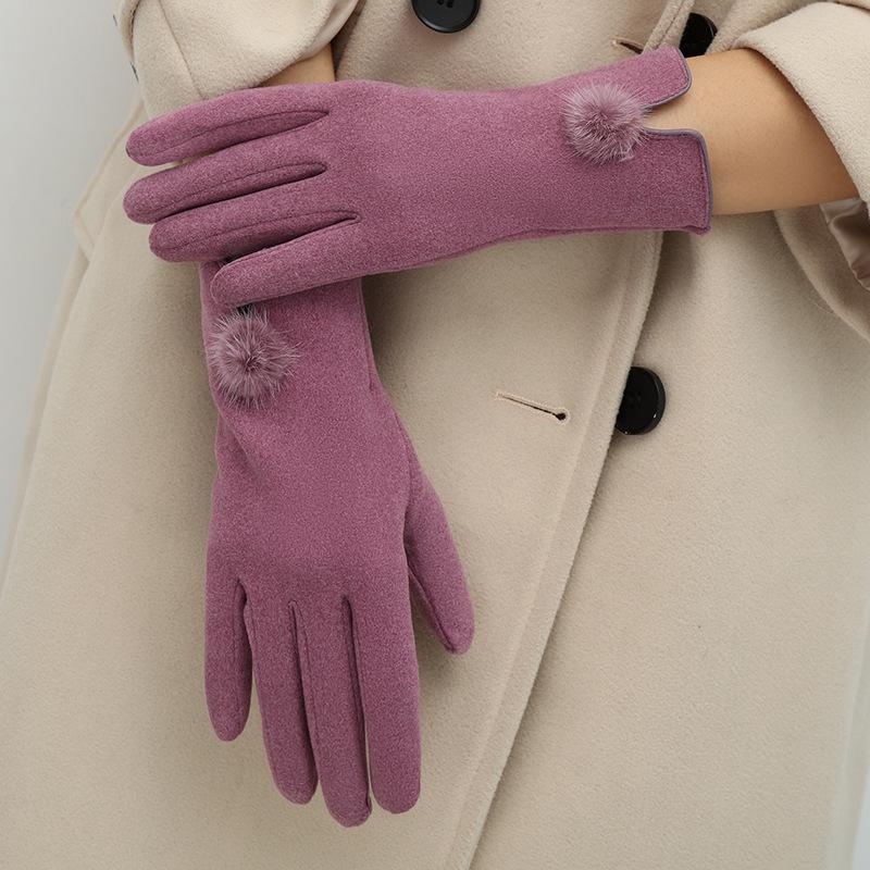 

Зимние перчатки однотонные под норку One Size фиолетовый