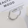 Korean Style Chunky Chain Hip Hop Bracelet with Cross Tassel - Trendy Christmas Fashion 