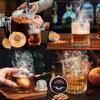 Cocktail Räuchergerät Rauchkopf Whiskey Räucher Set mit 4 Arten von Holzspänen (Eiche, Pfirsich, Apfel, Kirsche), Filter und Löffel - Aus Holz