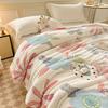 1 Stück Gemütliche Gesteppte Decke mit Blumenmuster - Leicht, Luxuriöser Stil, Ganzjahres-Flanell mit Lebhaften Pinken, Blauen und Lilafarbenen Blumen, Perfekt für das Schlafzimmer