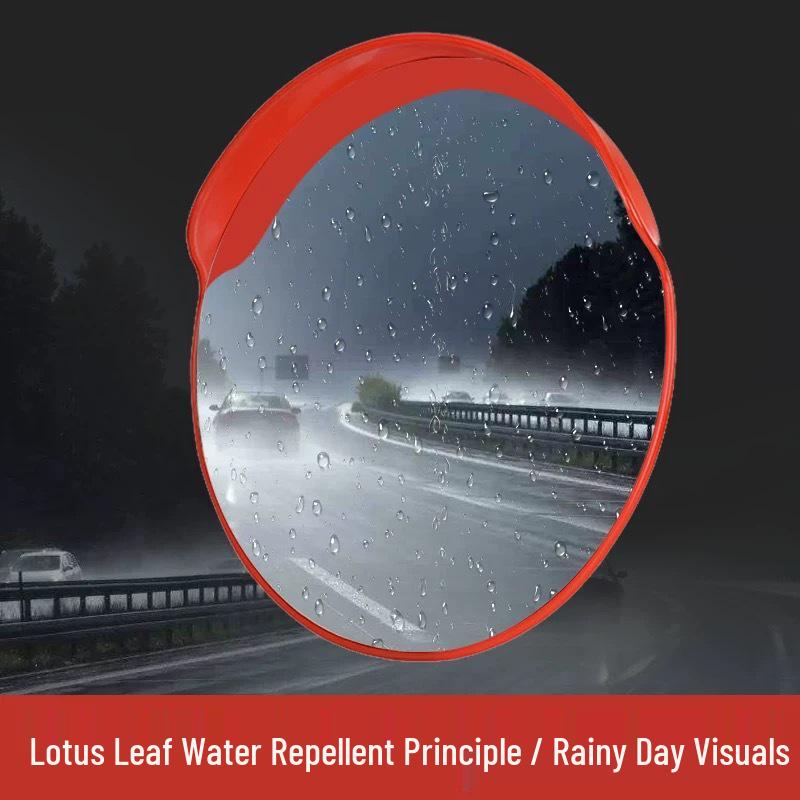 Reflective Convex-Concave Safety Mirror for Indoor/Outdoor Traffic and Garage Corners