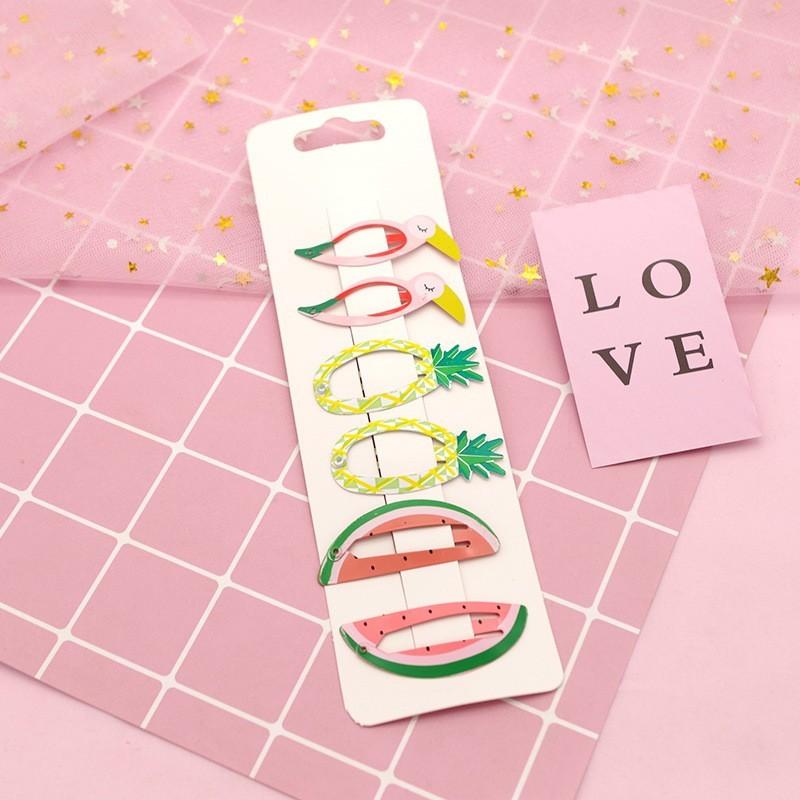 6PCS Lovely New Printed Cute Fruit BB Clips Hairpins Girls Hair Accessories Children Headwear Baby Hair Clips Headdress